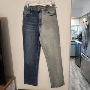 Hollister Women's Straight Leg Two-Tone Jeans